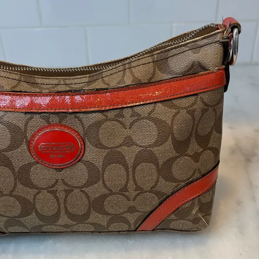 Coach Crossbody Purse Heritage Jacquard Logo Monogram Shoulder Bag Handbag - Picture 4 of 16